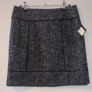 Halogen Blue and White Tweed Skirt